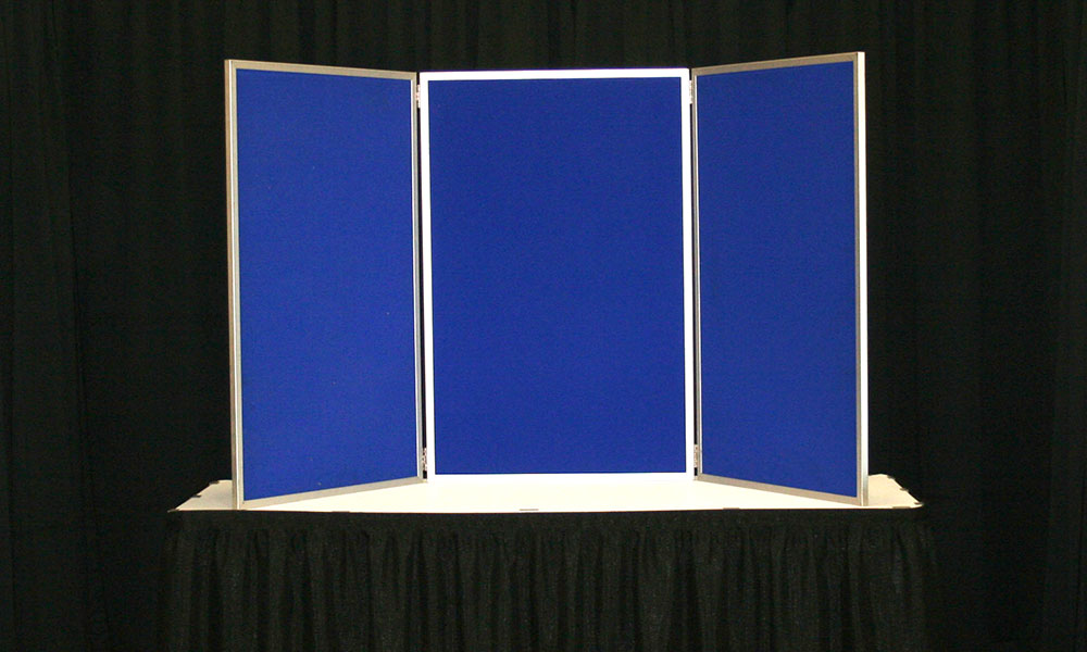 Blue - 3 Panel Table Display